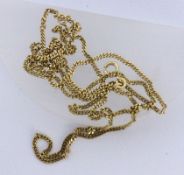 A NECKLACE 750/000 yellow gold. 75 cm long, approx. 10 grams. Keywords: jewellery, collar,