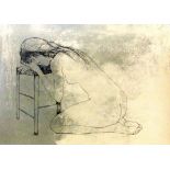 JANSEN, JEAN 1920 - 2013 Nude Kneeling by a Chair. Lithograph, hand signed and numbered: 73/120.