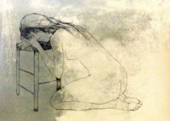 JANSEN, JEAN 1920 - 2013 Nude Kneeling by a Chair. Lithograph, hand signed and numbered: 73/120.