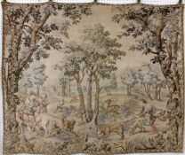 A TAPESTRY 20th century French hunting scene. 146 x 176 cm. Keywords: wall hanging,