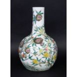 A NINE PEACHES VASE Qianlong mark, China 20th century Porcelain vase, floral painting with9 peaches,
