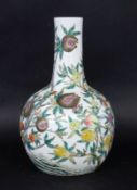 A NINE PEACHES VASE Qianlong mark, China 20th century Porcelain vase, floral painting with9 peaches,