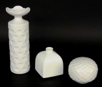 THREE WHITE PORCELAIN ITEMS Meissen and KPM Berlin. Vase, Inkwell (without stopper) and