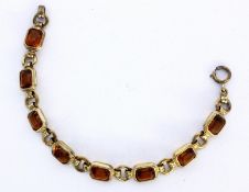 A BRACELET Silver gold-plated with Madeira citrines. 18.5 cm long. Keywords: jewellery,