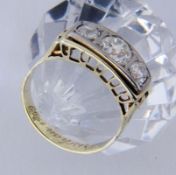 AN ART DECO BRILLIANT CUT DIAMONDS RING 585/000 yellow gold with an old-cut, brilliant cutdiamond