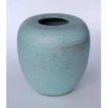 WALTER GEBAUER 1907 - Bürgel - 1989 Ceramic vase with a matt light blue glaze and brown speckled