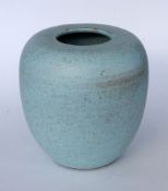 WALTER GEBAUER 1907 - Bürgel - 1989 Ceramic vase with a matt light blue glaze and brown speckled