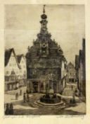 ROMBERG, WALTERUlm 1898 - 1973 Stuttgart Esslinger Rathaus. Radierung, handsigniert und betitelt.