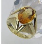 DAMENRING585/000 Gelbgold mit Citrin. Ringgr. 57, Brutto ca. 8,7gA LADIES RING 585/000 yellow gold