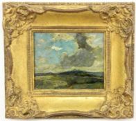 HARTWIG, MAXMünchen 1873 - 1939 Voralpenlandschaft. Öl/Karton, signiert. 12x14cmHARTWIG, MAX