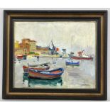 CALLÉ, LUCIENNanterre 1909 - 1988 Hafen von Saint-Cyr. Öl/Lwd., signiert. 38x46cm, Ra. Lit.: