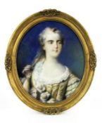 PORTAITMALERFrankreich, 19.Jh. Bildnis der Marie Leszczynska. Ovales Pastell in Stuckrahmen.