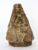 SITZENDE MADONNA MIT KINDim romanischen Stil. Gips, gefasst. H.15cmSITTING MADONNA WITH CHILD in