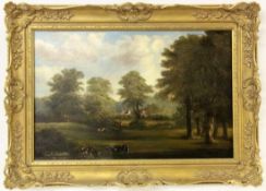 HULK, ABRAHAMNiederlande / England 1851 - 1922 Landschaft mit Kühen und Hirte. Im Hintergrund eine