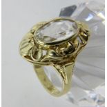 DAMENRING585/000 Gelbgold mit Aquamarin. Ringgr. 55, Brutto ca. 5,2gA LADIES RING 585/000 yellow