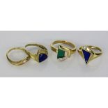 LOT VON 4 DAMENRINGEN333/000 Gelbgold. Brutto ca. 10gA LOT OF 4 LADIES RINGS 333/000 yellow gold.