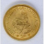 2 RAND GOLDMÜNZE, Südafrika