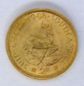 2 RAND GOLDMÜNZE, Südafrika