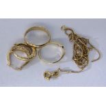 LOT VON 4 TEILEN GOLDSCHMUCK.