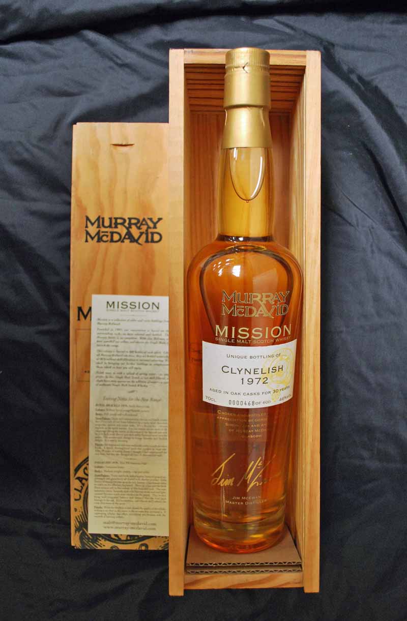 Murray McDavid Mission: Clynelish 30 year old Single Malt Scotch Whisky, Distilled 1972, Bottle