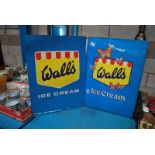 2 VINTAGE WALLS ICE CREAM ADVERTISING SIGNS ON ALUMINIUM