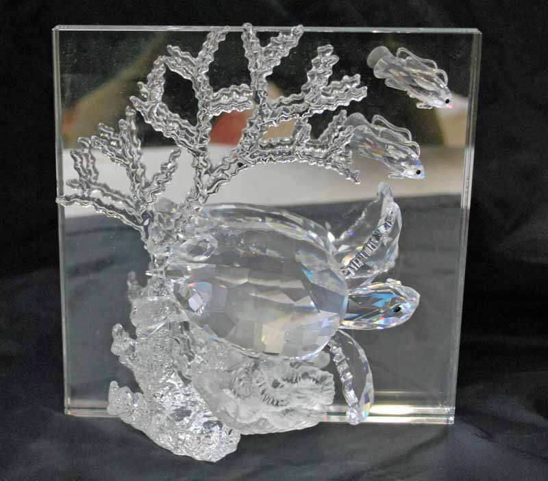 A Swarovski Crystal Tableau, Harmony 2006 Wonders of the Sea with mirror back, 19.5cm by 19.5cm