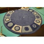 MODERN BLUE CIRCULAR RUG, 150CM DIAMETER