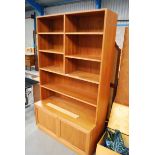 TEAK BOOKCASE OVER CUPBOARD BASE