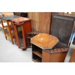 ART DECO WALNUT DRINKS CABINET/OCCASIONAL TABLE & 1990'S VIDEO CABINET