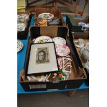 2 BOXES OF COLLECTORS PLATES, ETCHINGS BY E SHARLAND ETC