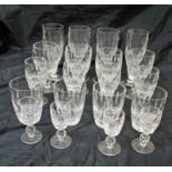 A suite of twenty Waterford Crystal Drinking Glasses, Colleen pattern, four flutes 15.5cm high, four