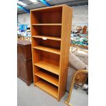 TEAK FREE STANDING BOOKCASE, 2M TALL