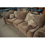 GOOD QUALITY LARGE CARVED 3-SEATER SECTIONAL SETTEE TO MATCH PREVIOUS LOT