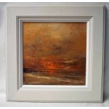 Graham Pook, Scottish (20th/21st century), Sunset across an Estuary, oil on canvas signed Pook lower