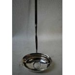 A silver Toddy Ladle by Hester Bateman, oval shape, inset with George II coin to bowl, twisted