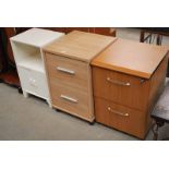 2 MODERN FILING CABINETS - 2 DRAWER & PAINTED BEDSIDE CABINET