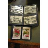 2 ALBUMS OF EARLY & MID 20THC POSTCARDS - APPROX 230 CARDS