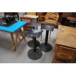 METAL PUB TABLE SUPPORTS ON STEPPED CIRCULAR BASES