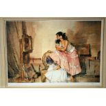 After Sir William Russell Flint (1880-1969) Model and Critic, a limited edition coloured print,