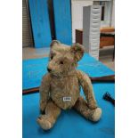 MOHAIR JOINTED TEDDY BEAR WITH GROWLER - GROWLER NOT WORKING