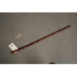 19THC BAMBOO SWAGGER SWORD STICK WITH ROOT HANDLE 33.5CM BLADE