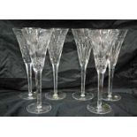 A set of six pairs of Waterford Crystal Millennium Collection Champagne Toasting Flutes, each pair