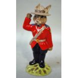 A Royal Doulton Bunnykins figure, Sergeant Mountie Bunnykins, DB136, limited edition of 250, brown