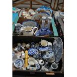 3 TRAYS OF MIXED CERAMICS INC DELFT ETC