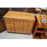 1930'S ART DECO SOUTH AFRICAN TEAK CHEST OF 9 DRAWERS