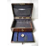 A late Victorian/early 20th century, Coromandel Stationery Box, brass bound corners, hinged lid