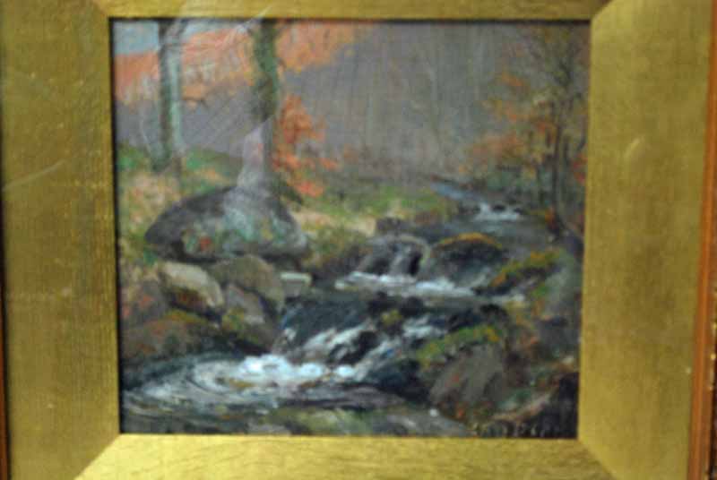 Samuel Dean (1895-1938), North Wales Wooded River Landscape, oil on panel signed S. Dean, 22cm by