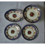 Royal Worcester China, a fourteen piece part Table Service, centrally hand painted with a bunch of