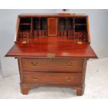 A good quality George III style mahogany Fall Front Bureau, typical form with nicely fitted interior