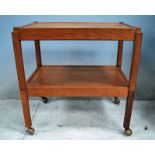 Alan Grainger (Acorn Man) of Brandsby, an adzed oak two-piece tea trolley/bed table, 64cm long by